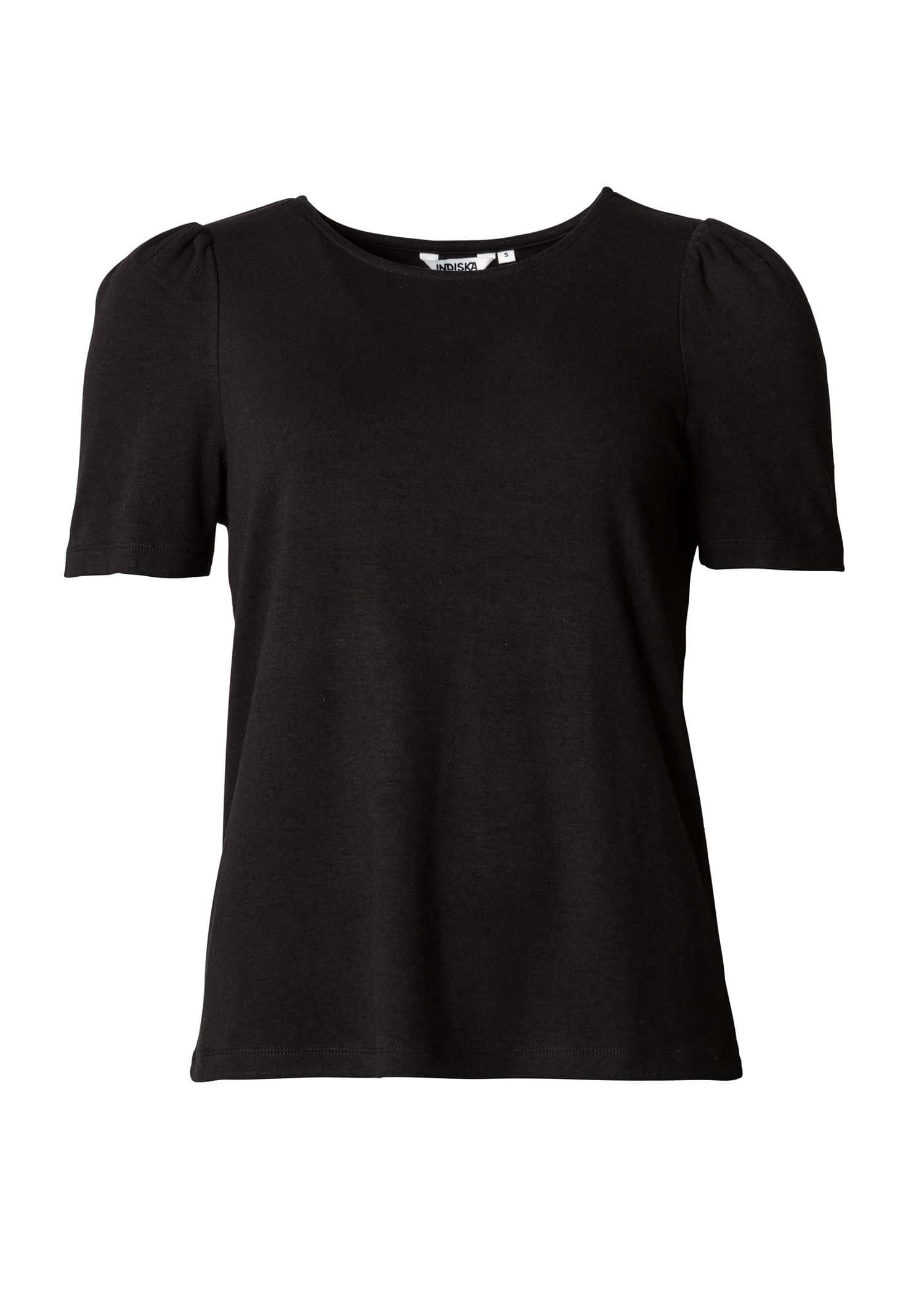 GWEN T-shirt med puffärm - Svart 1 - Indiska