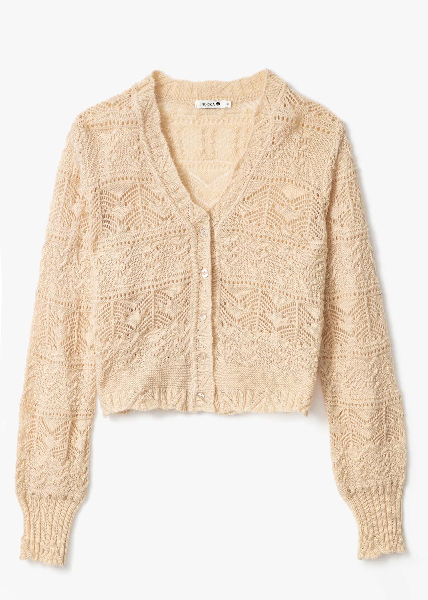 Anais Neulottu villatakki - Beige 1 - Indiska