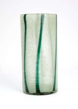 STRIPE GLASS VASE TALL - GREEN
