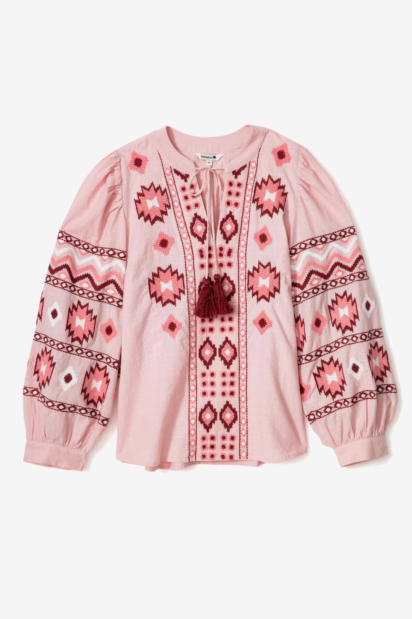 Asta Broderad bomullsblus - Rosa 1 - Indiska