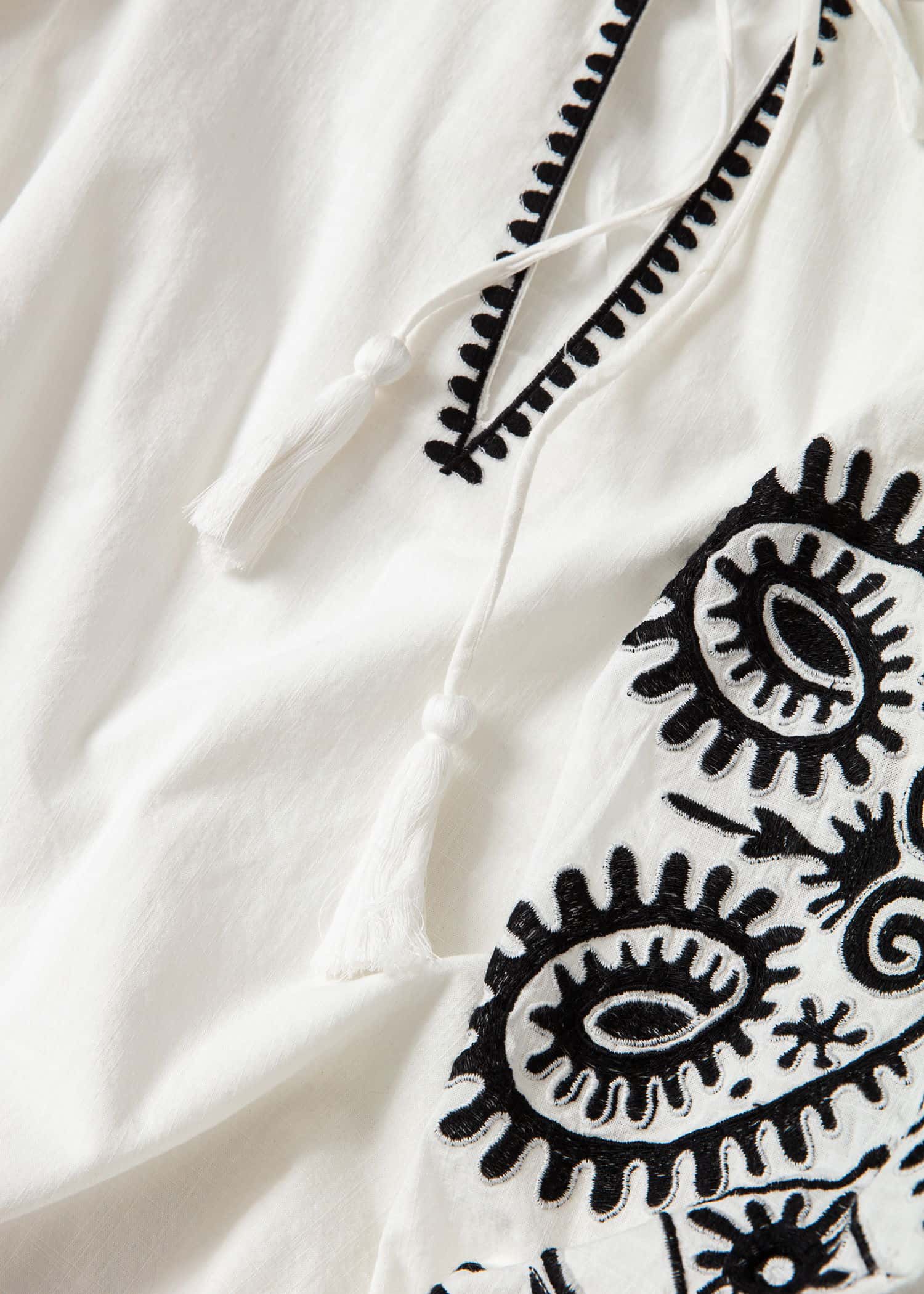 INA Broderad blus med puffärm - Vit 7 - Indiska