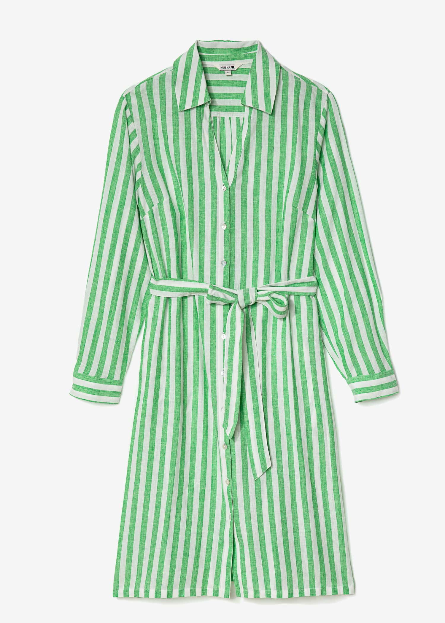 JOHANNA Raidallinen paitamekko - Vihreä 1 - Indiska