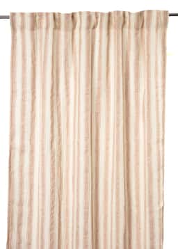 Lia Striped Linen Curtain - Apricot