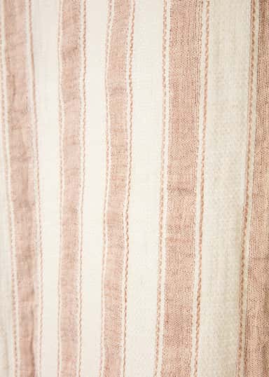 Lia Randig linnegardin 120X300 - Orange 2 - Indiska
