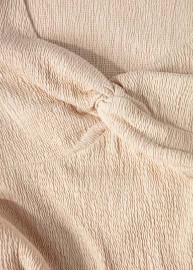 TIMEA Beige klänning med puffärm - Beige 7 - Indiska