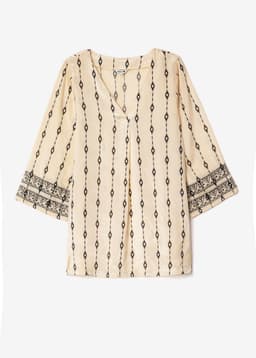 SARAH EMB TUNIC - BEIGE