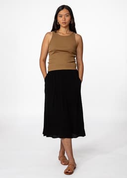 SIBEL CRINCLED SKIRT - Black