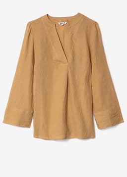 HIBO LINEN TUNIC - BEIGE