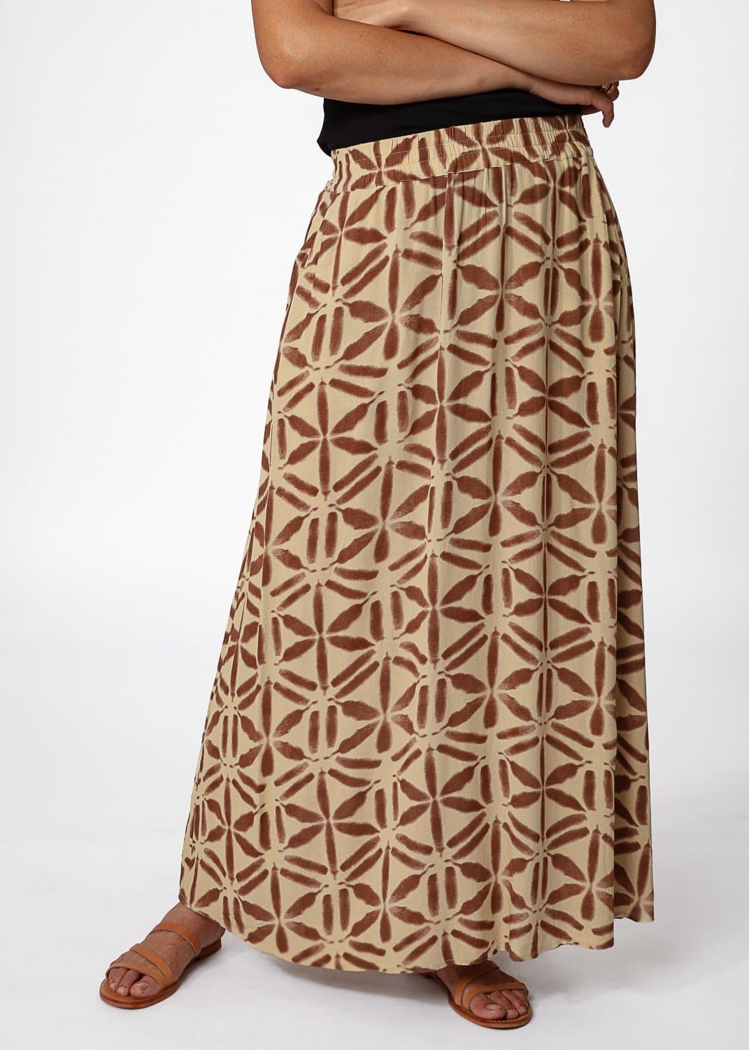 SIBEL MAXI SKIRT - BROWN