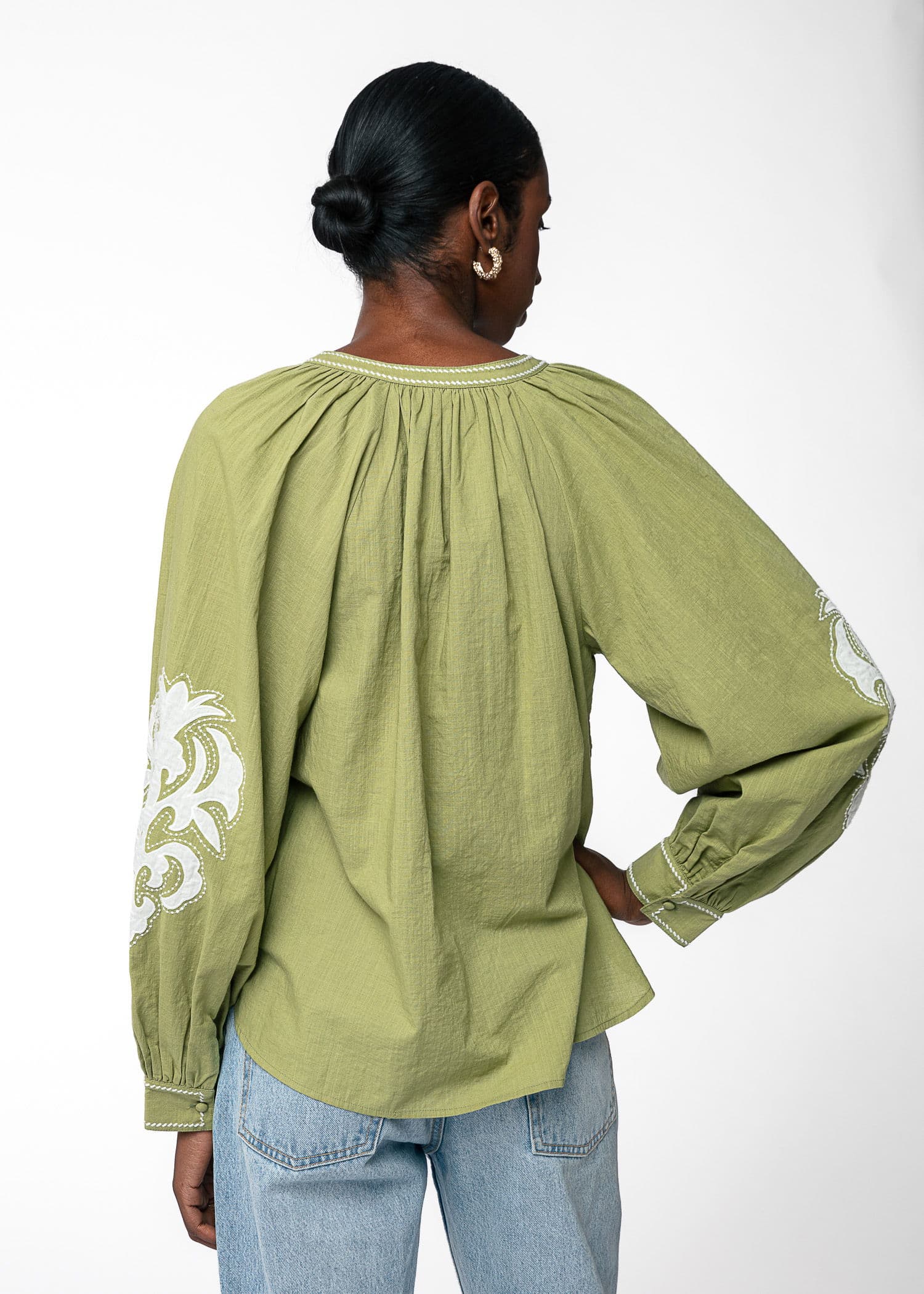 GRETA BLOUSE - GREEN