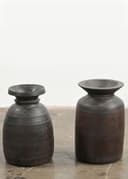 Wood Urn Vintage L - DKBROWN