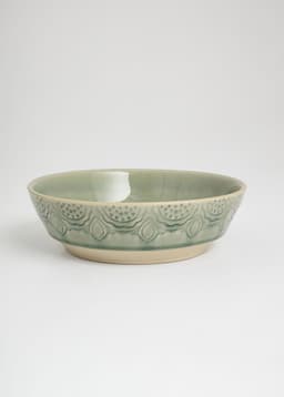 MATHILDA DECO PASTA BOWL - DustyBlue