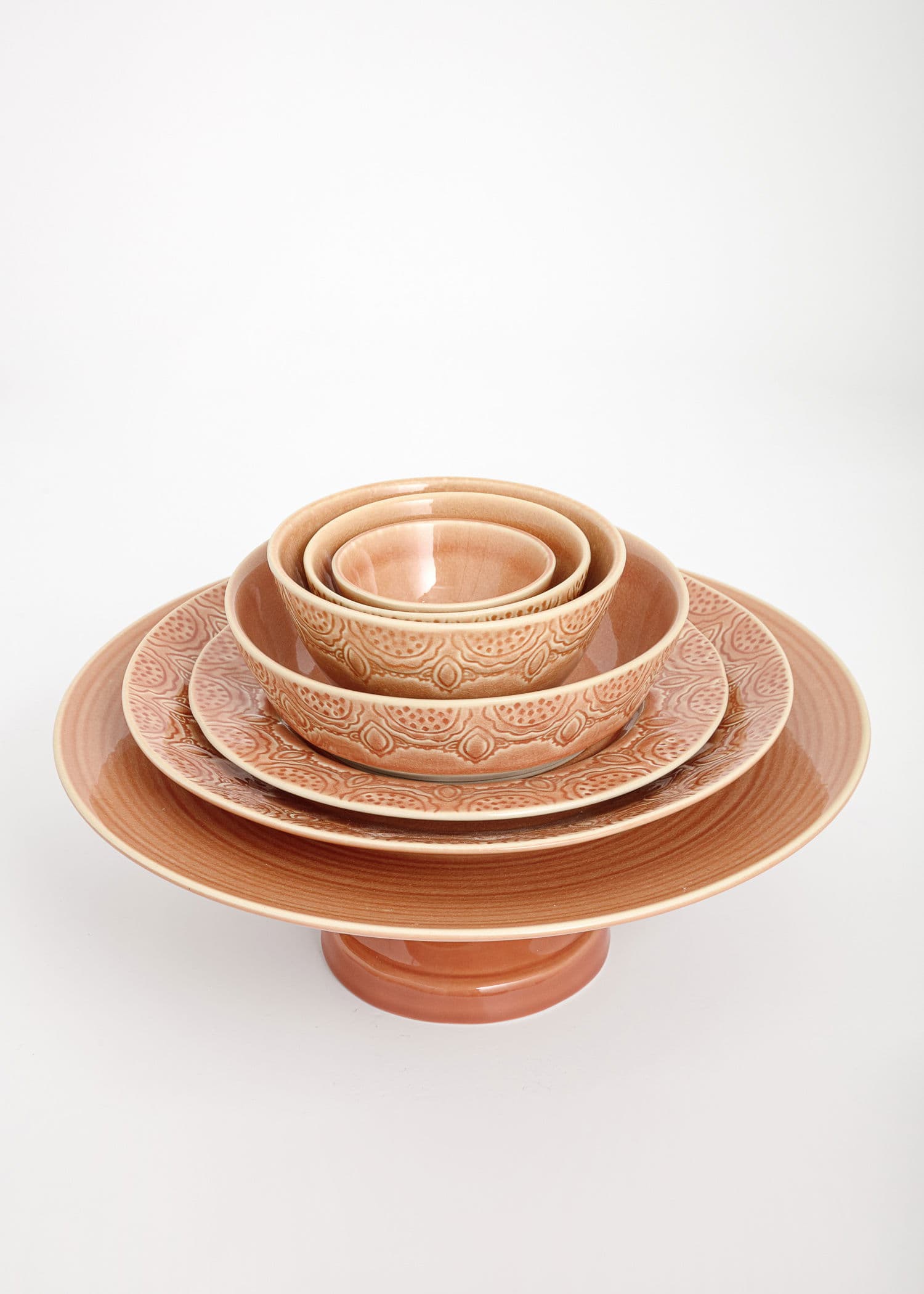 MATHILDA DECO PASTA BOWL - DUSTYPINK