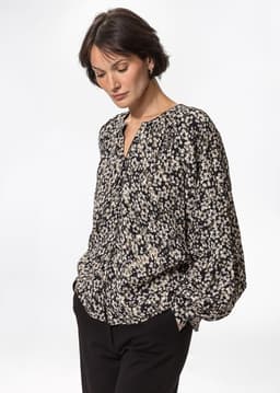 CORALIE LUREX BLOUSE  - Black