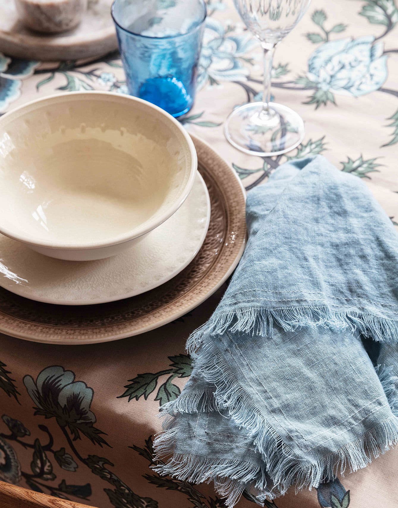 FRINGE NAPKIN 2PK - LTBLUE