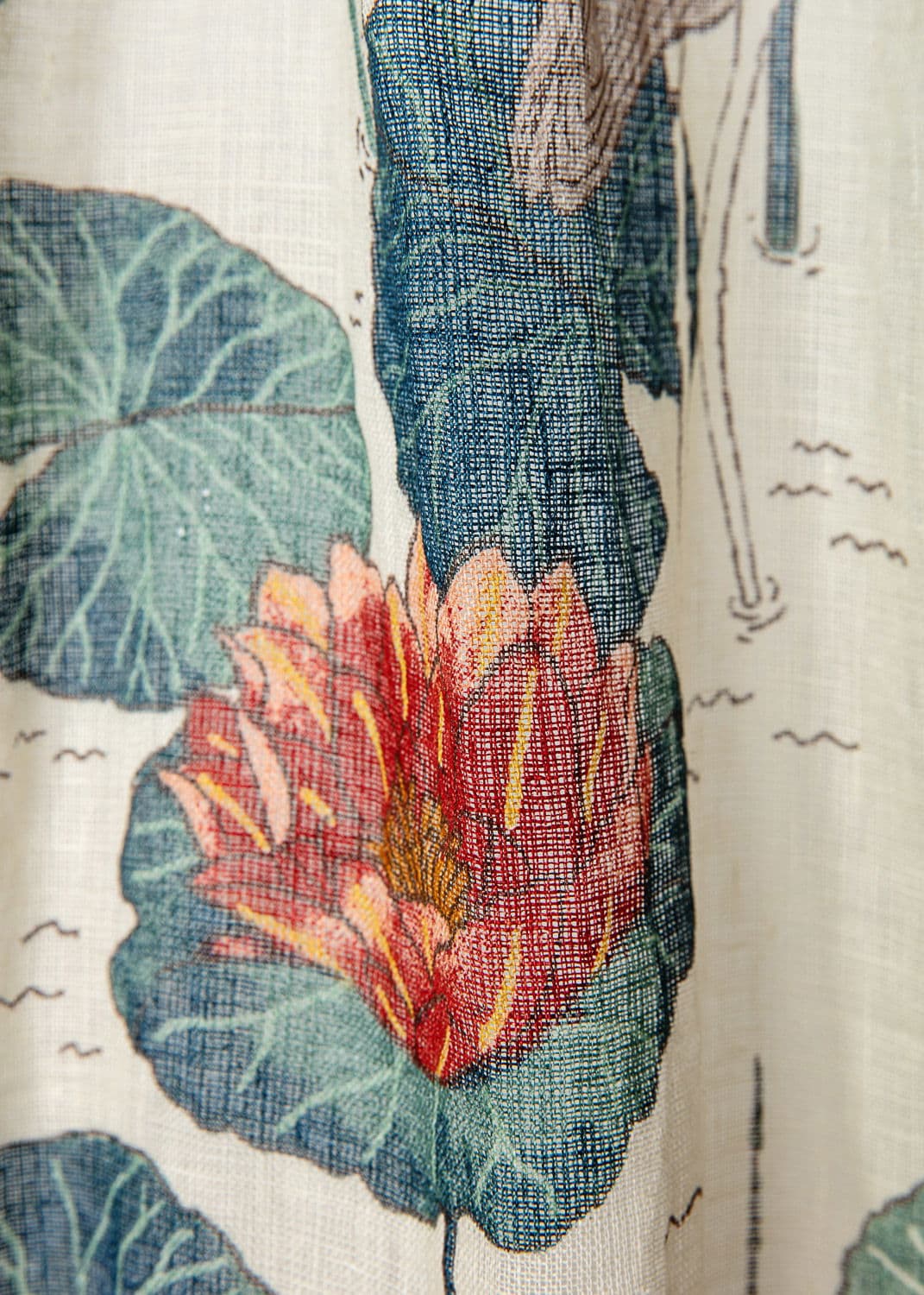 Lin printed Curtain - Nymphaea