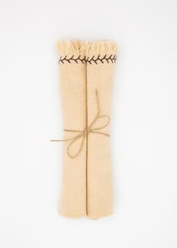 Lacy Emb. Napkin 2p - BROWN