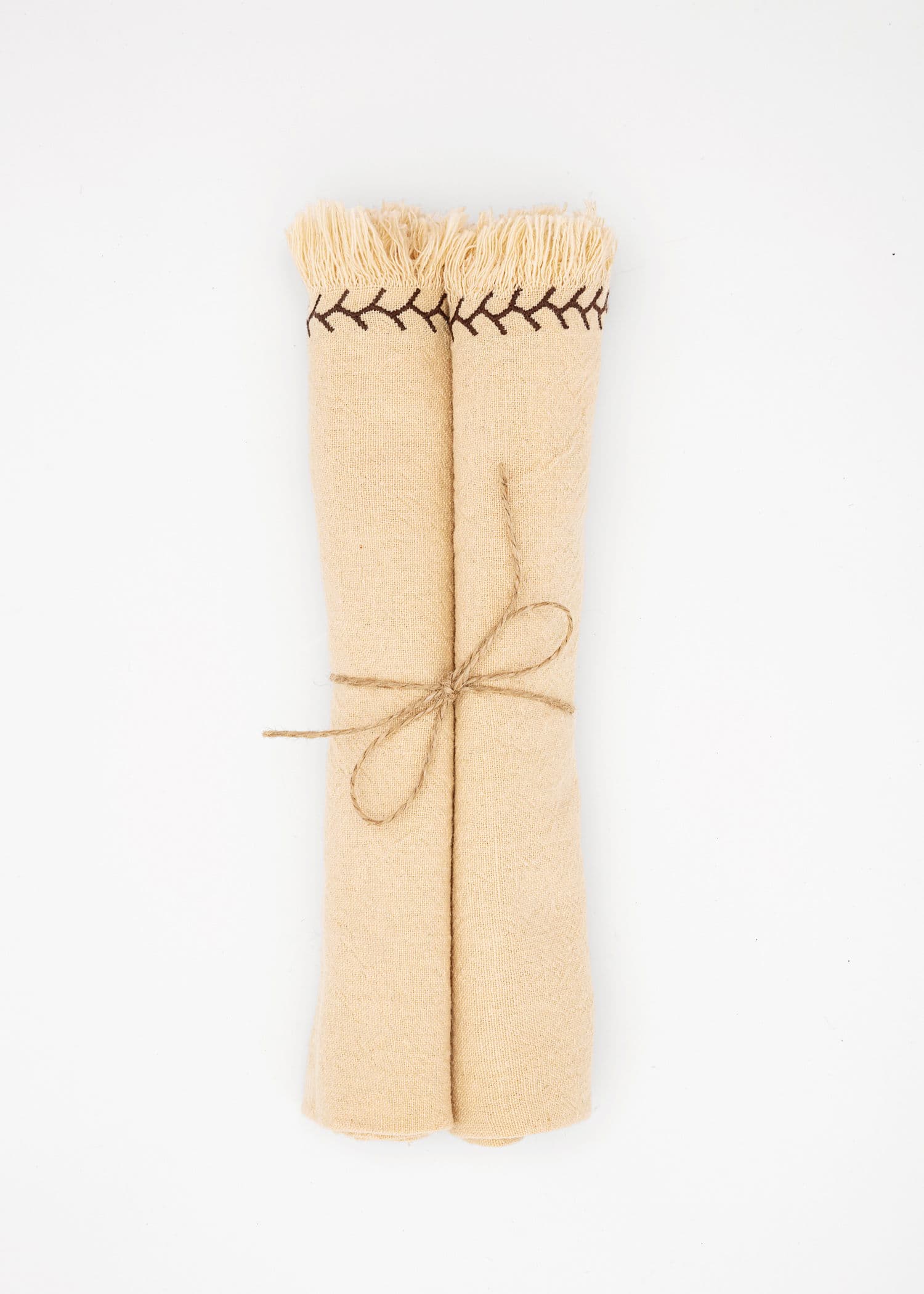 Lacy Emb. Napkin 2p - BROWN
