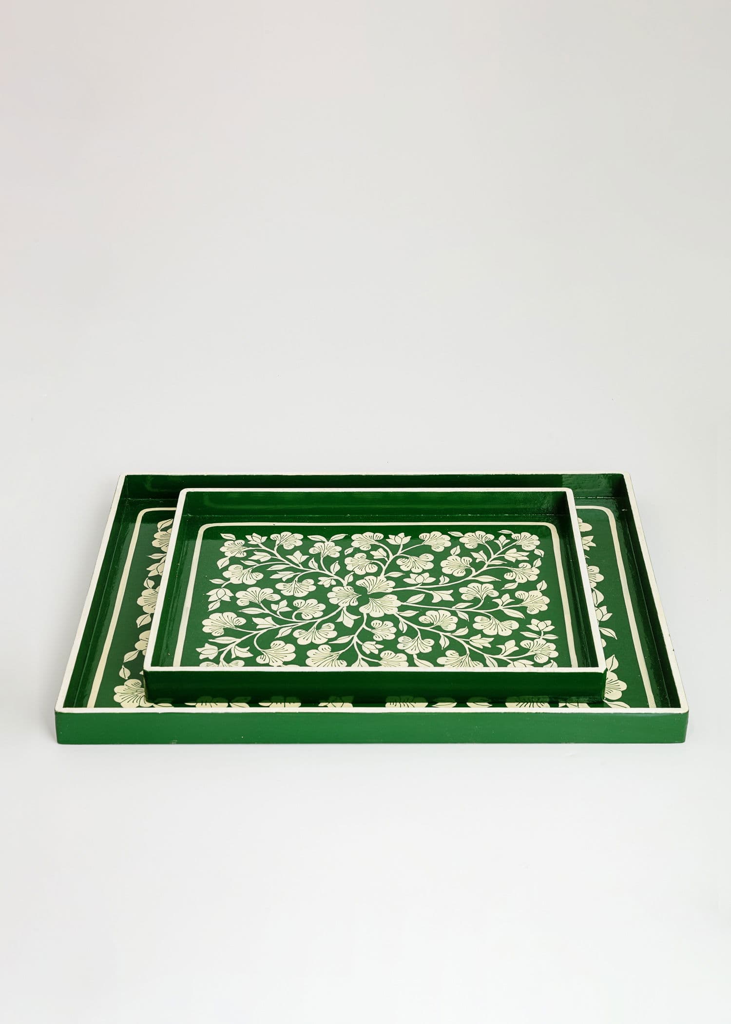Handpainted Kashmir tray - GREEN