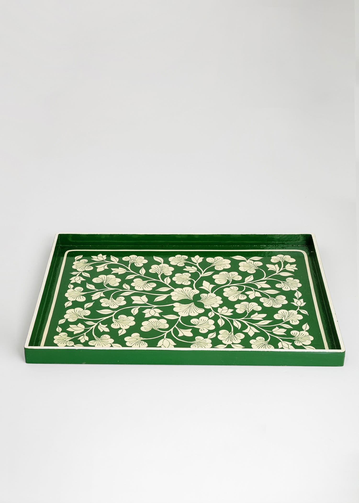 Handpainted Kashmir tray - GREEN