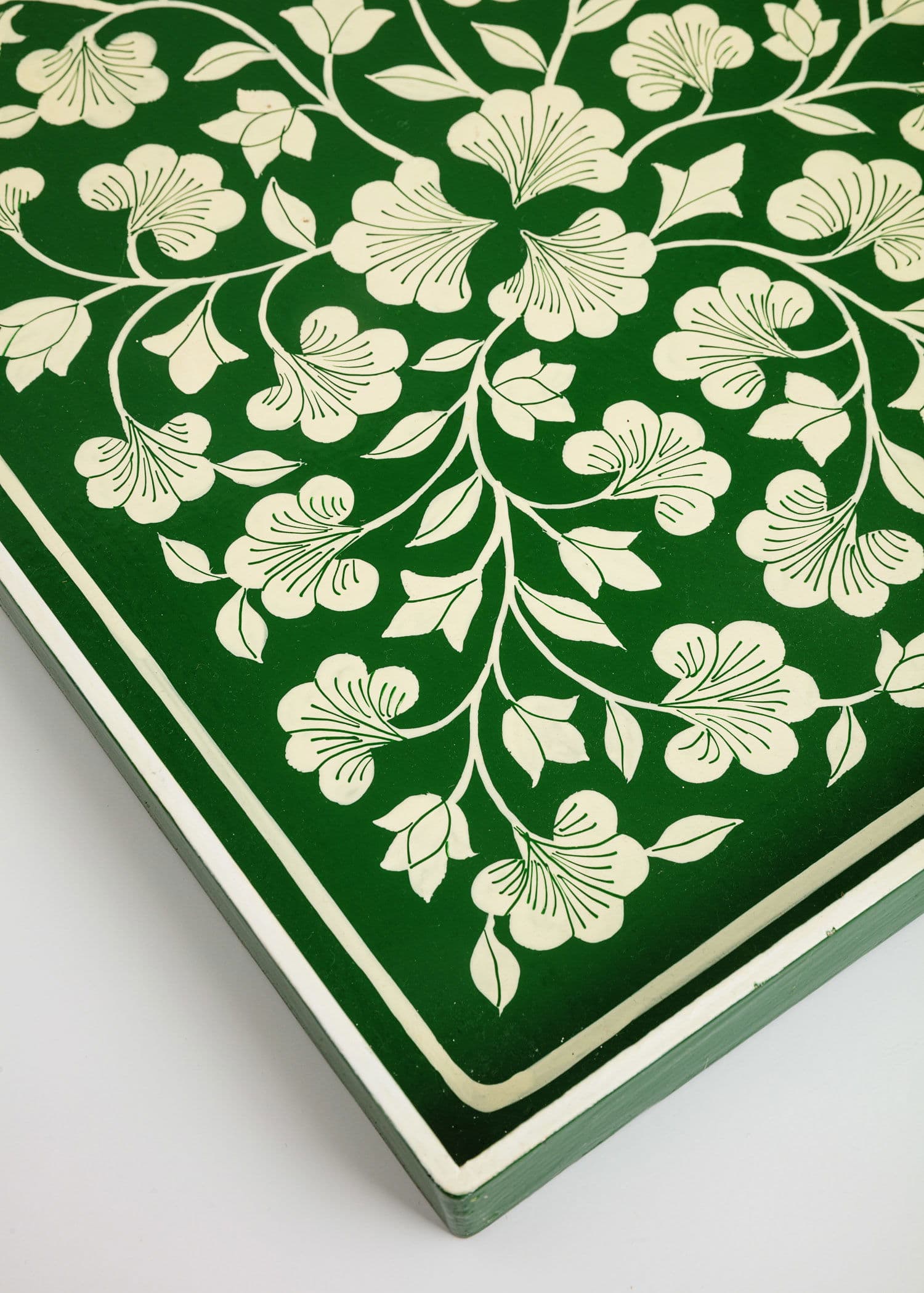 Handpainted Kashmir tray - GREEN