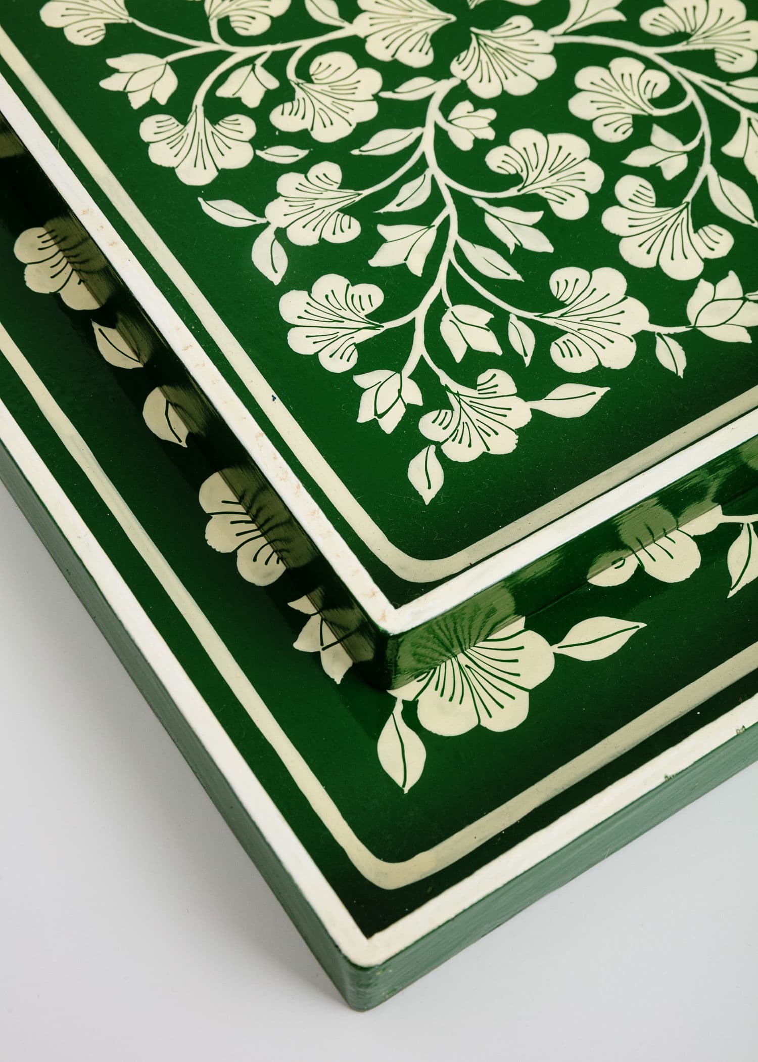 Handpainted Kashmir tray S - GREEN