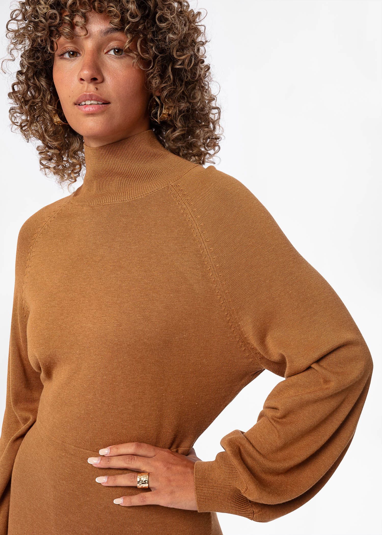 ERNA DRESS - BROWN