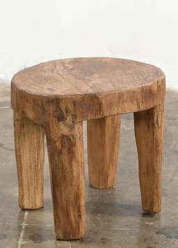 Naga Wood stool	 - BROWN