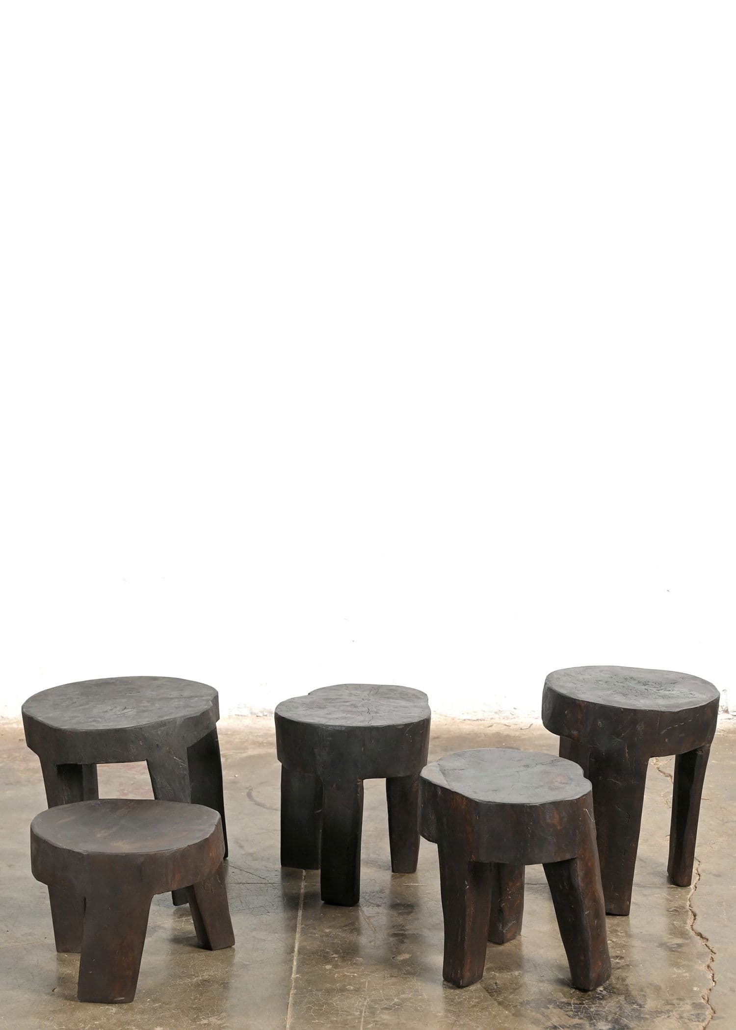 Naga Wood stool	 - DKBROWN