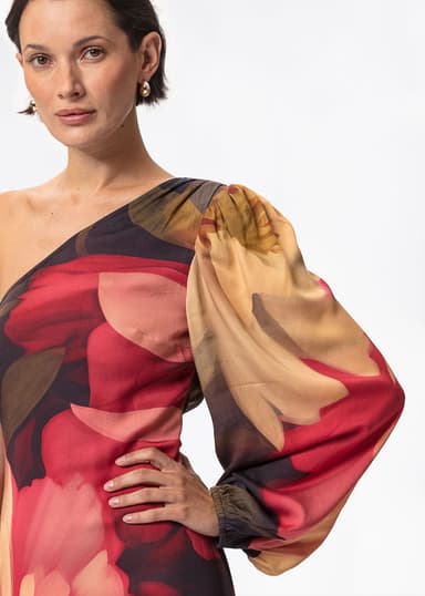 ZENDAYA Yksiolkaiminen mekko - Punainen 3 - Indiska