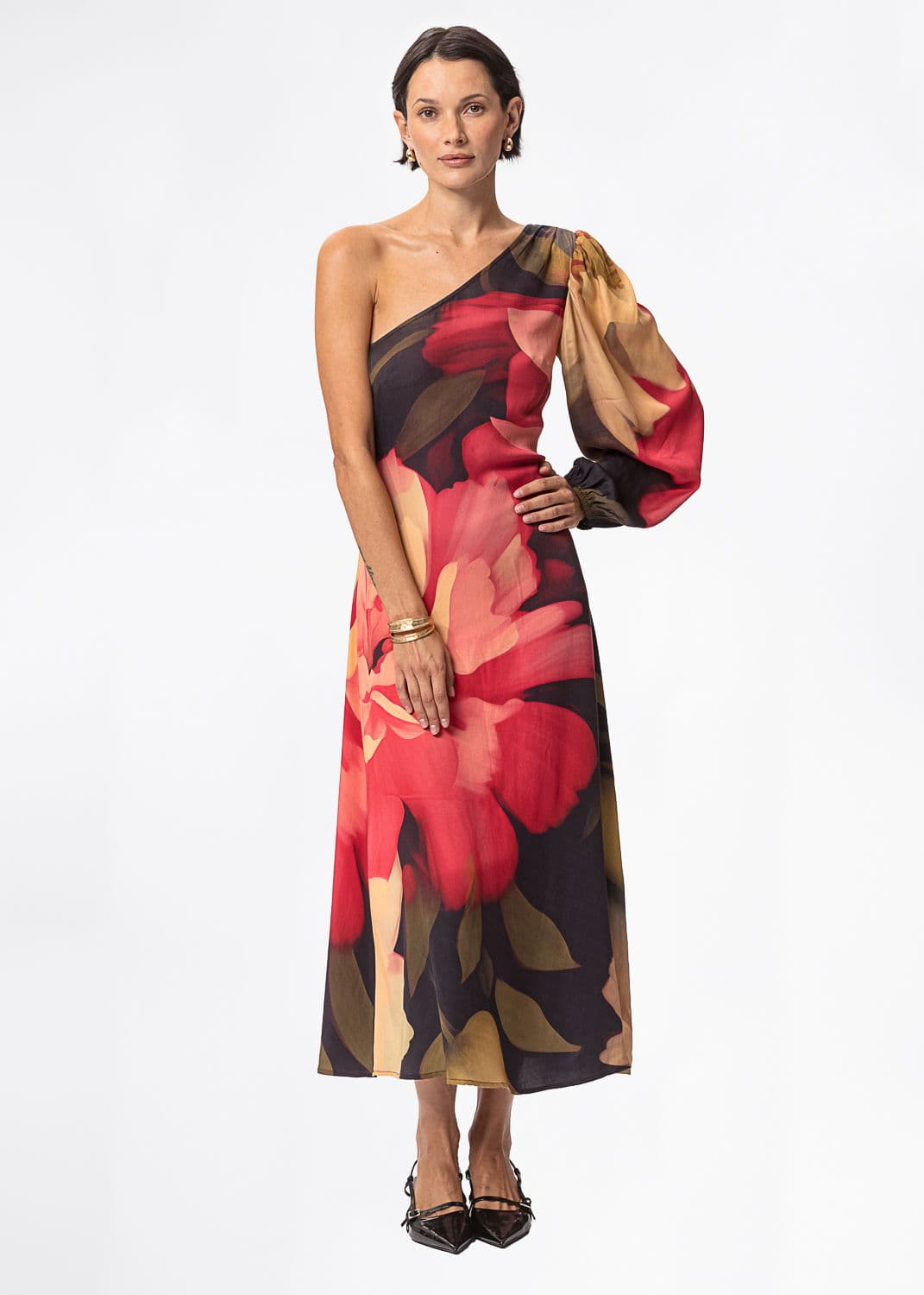 ZENDAYA Yksiolkaiminen mekko - Punainen 1 - Indiska