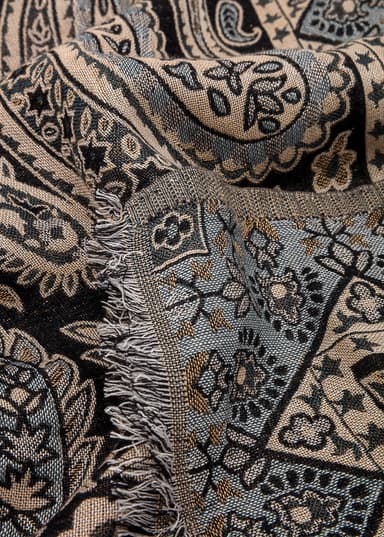 JACQUARD Jakardihuivi - Sininen 2 - Indiska