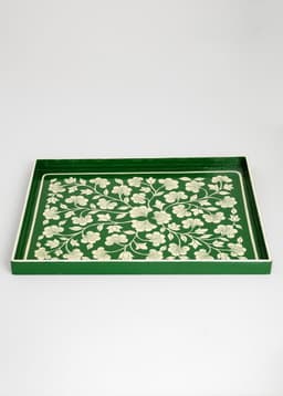 Handpainted Kashmir tray - GREEN