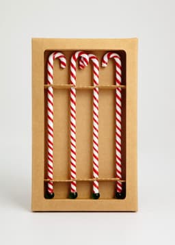 Drink Stirrer 4p - Candycane Redwhite