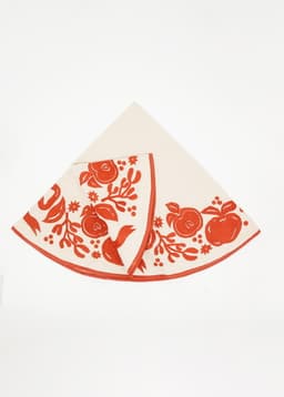 Holly Christmas Tree Rug - RED