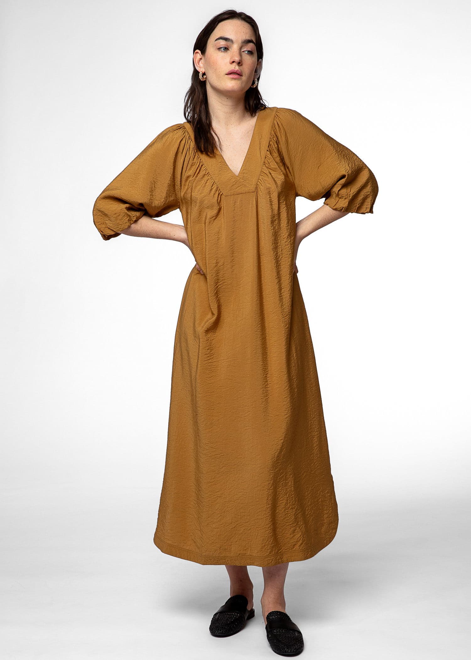 ALLEGRA DRESS - BROWN