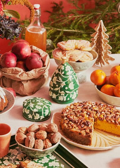 Kashmir Käsin maalattu joulukuusilaatikko - Vihreä 2 - Indiska