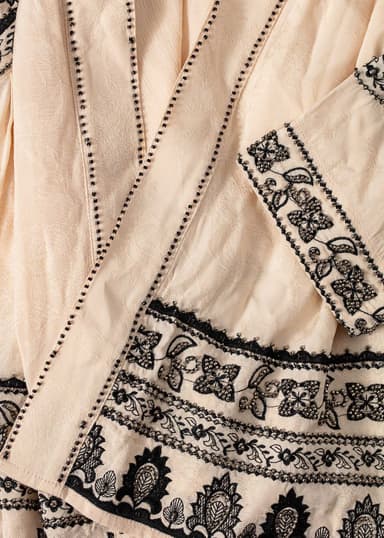 6E Jaqcuard-vevd jakke - Beige NO - Indiska