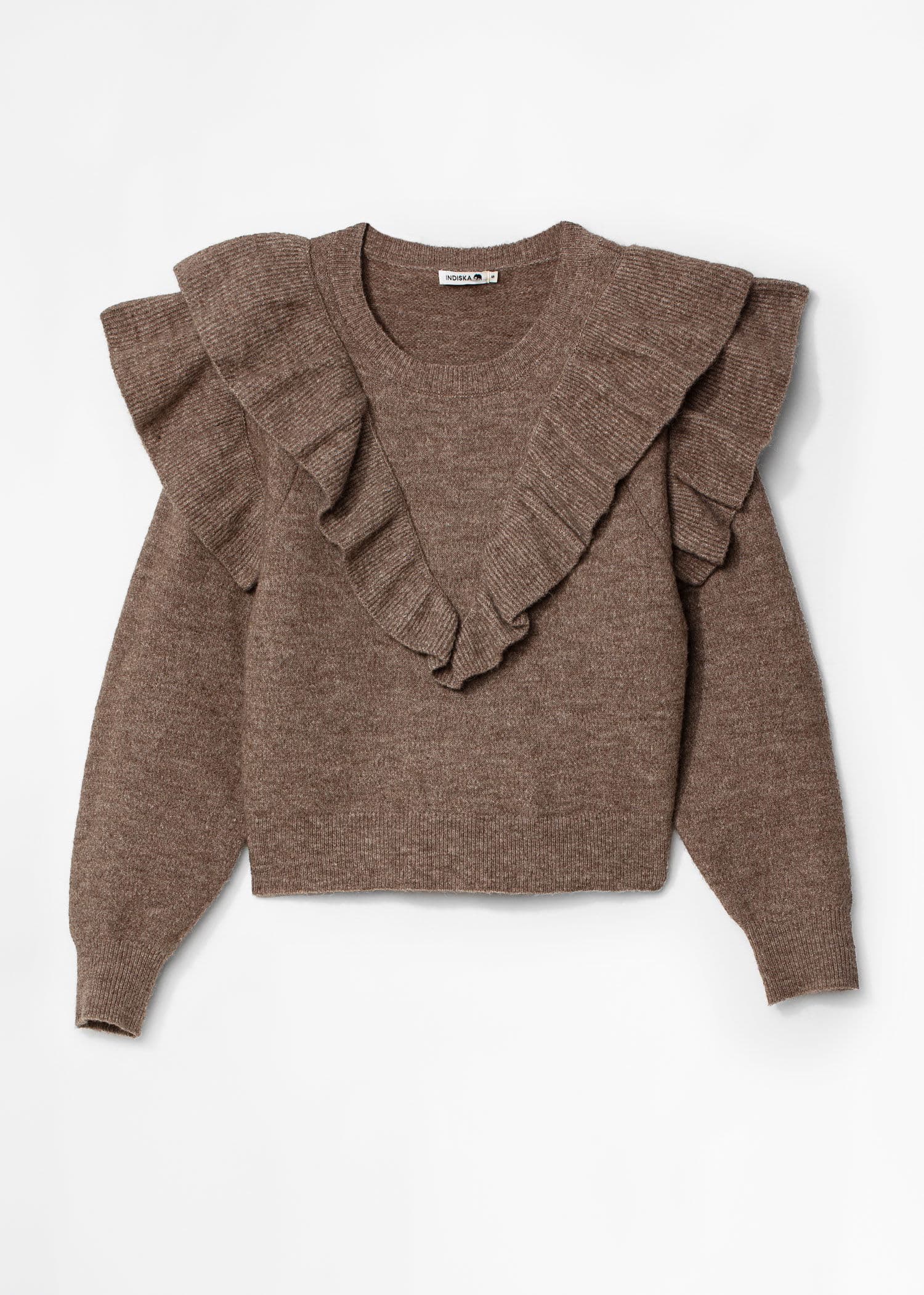 RUFFLE SWEATER - BEIGE