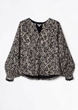 CORALIE LUREX BLOUSE  - Black