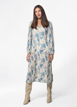 IKA LS DRESS - BEIGE