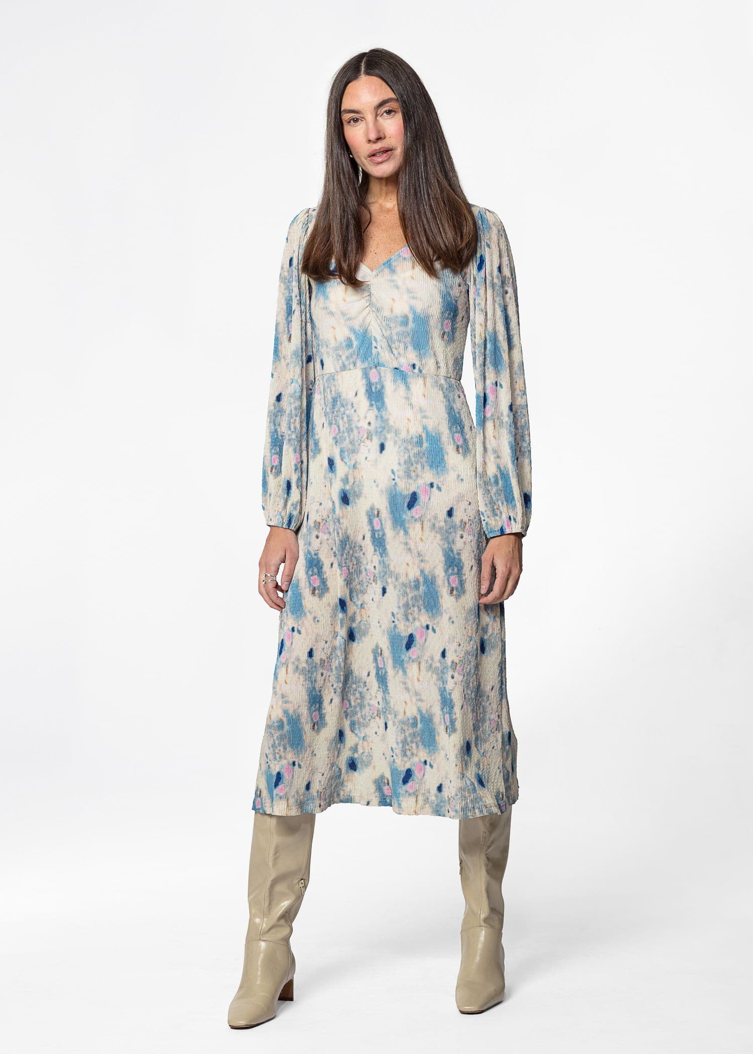 IKA LS DRESS - BEIGE