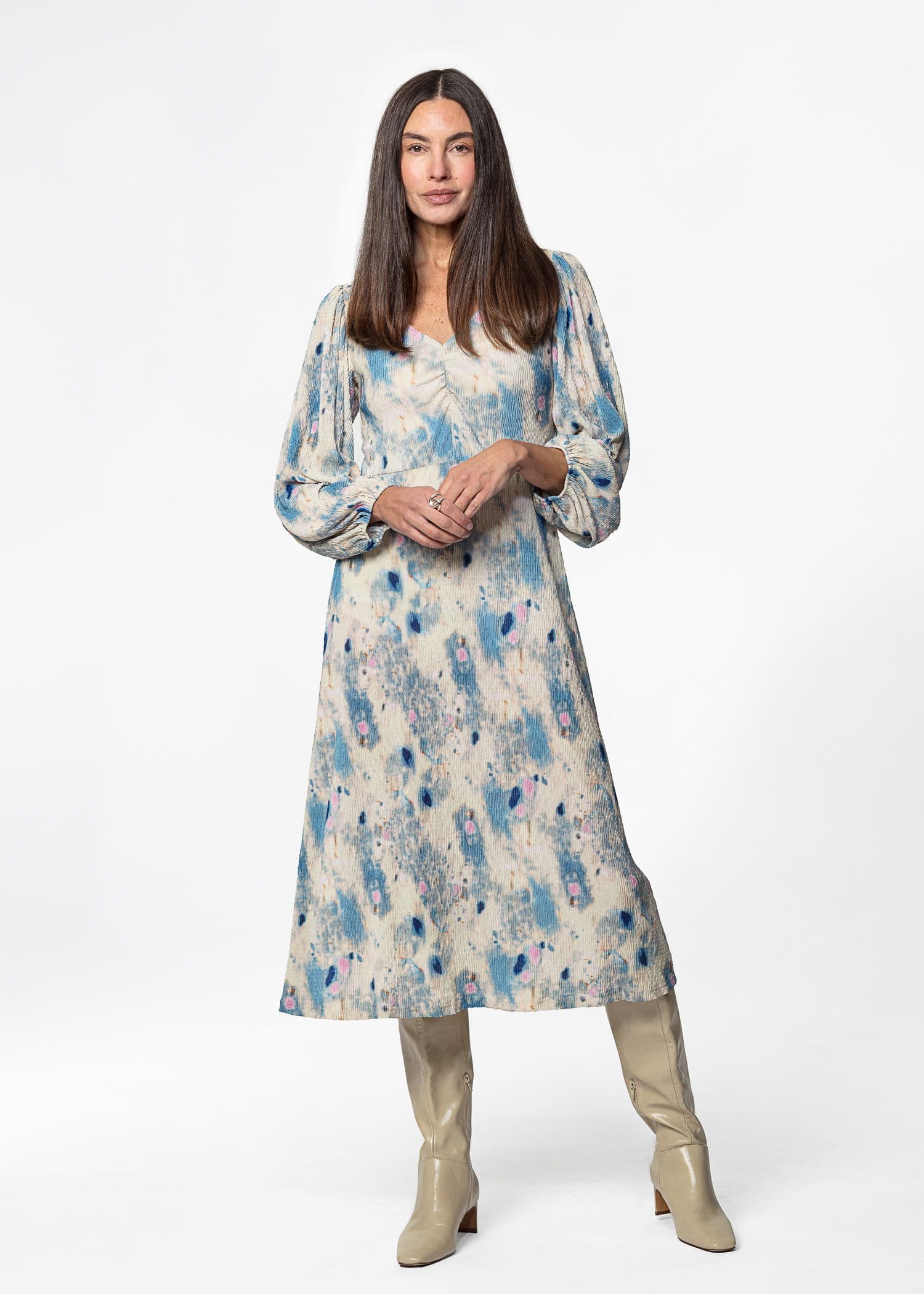 IKA LS DRESS - BEIGE