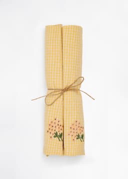 Tiny Gingham Napkin S/2 - YELLOW