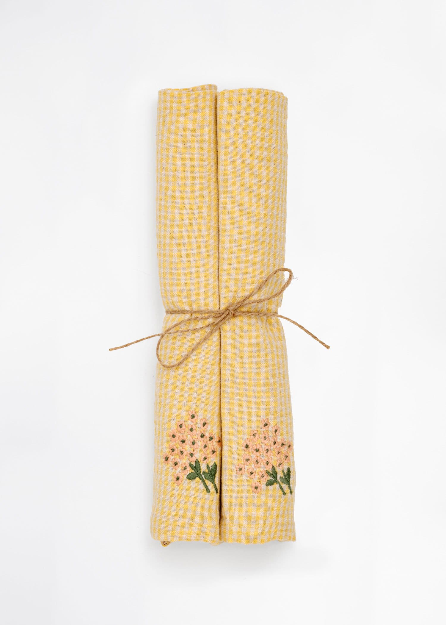 Tiny Gingham Napkin S/2 - YELLOW