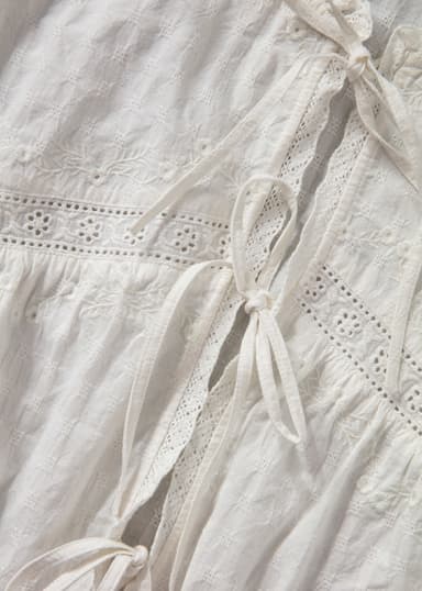 PHILO Brodert topp  - Hvit 5 - Indiska