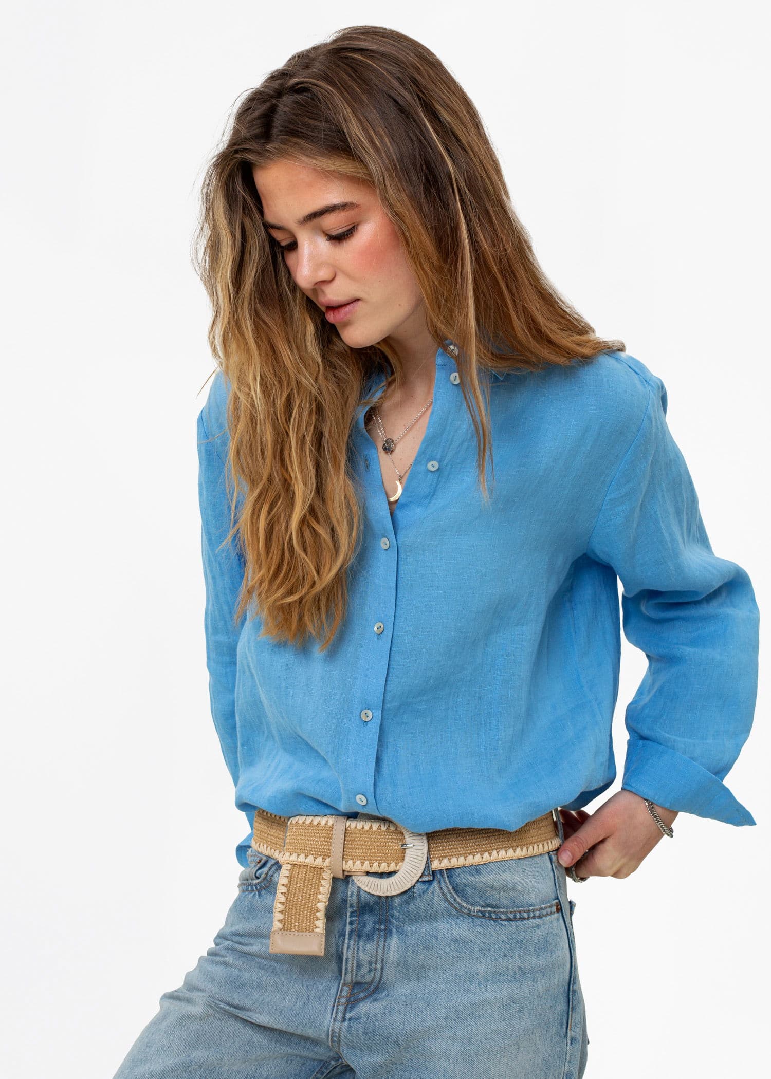 DIANA LINEN SHIRT 251 - BLUE