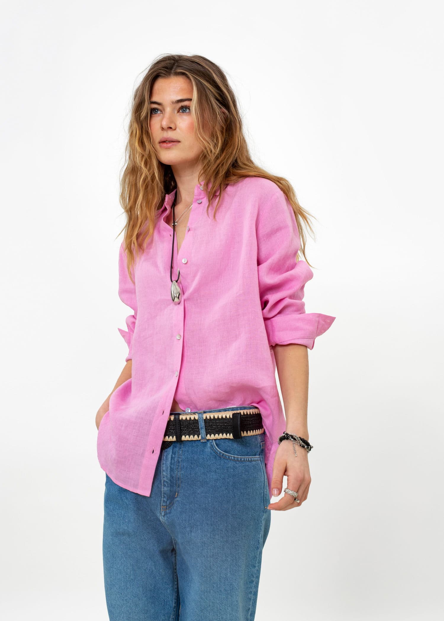 DIANA LINEN SHIRT 251 - PINK