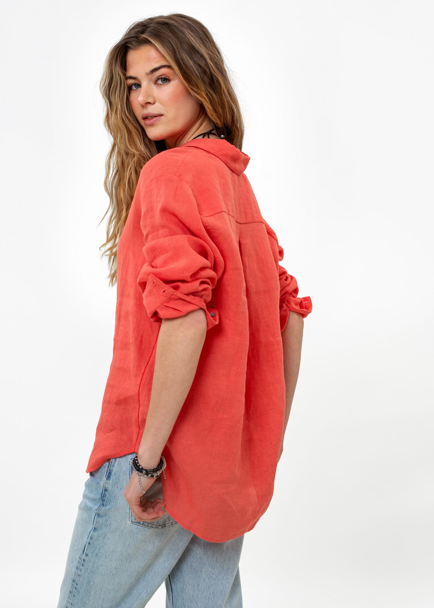 DIANA LINEN SHIRT 251 - RED