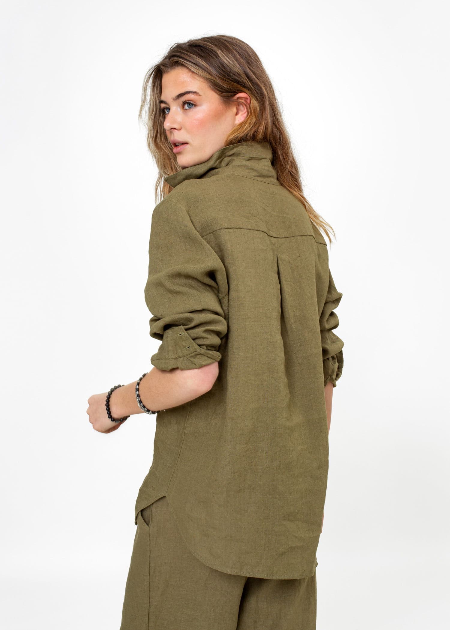 DIANA LINEN SHIRT 251 - khaki